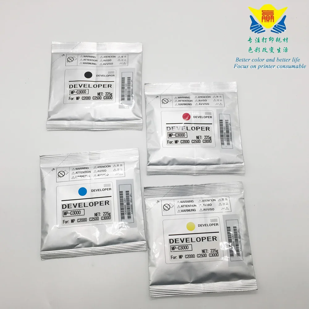 

JIANYINGCHEN Compatible color Developer powder for Ricohs MP C2000 C2500 C3000 laser printer (4bags/lot) 225g per bag