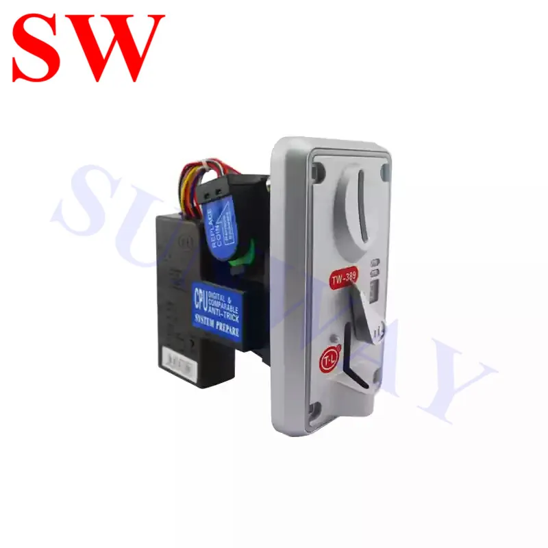 TW-389 LED Coin Acceptor Coin Selector with colorful LED light Plastic Front Plate for Vending Machine MAME Game Cabinet