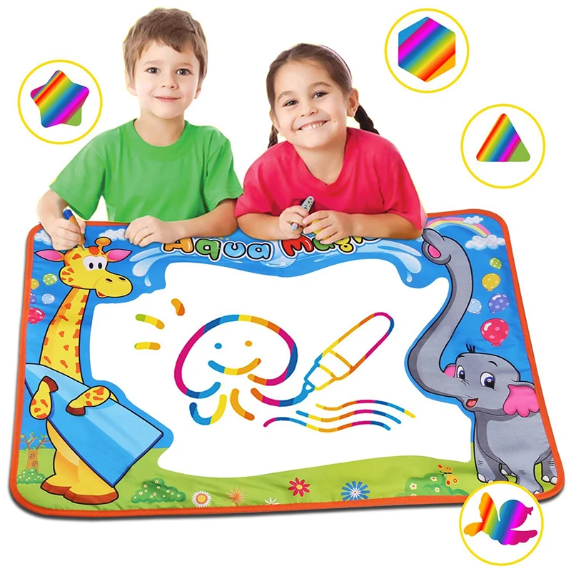 1PCS Magic Water Drawing Mat with 2PCS Magic Water Pens Doodle Mat Painting Toy Funny Drawing Toys For Children Birthday Gifts