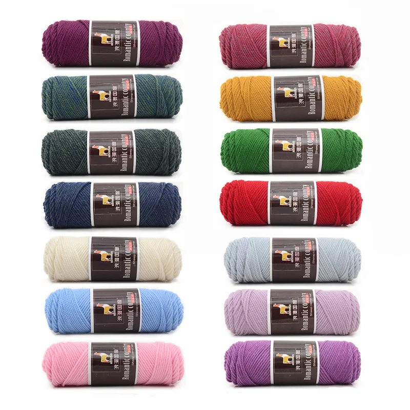 500G/5Pcs Worsted Alpaca Wool Silk Thick Crochet Yarn For Hand Knitting Eco-Friendly Dyed Knitting Wool Thick Thread