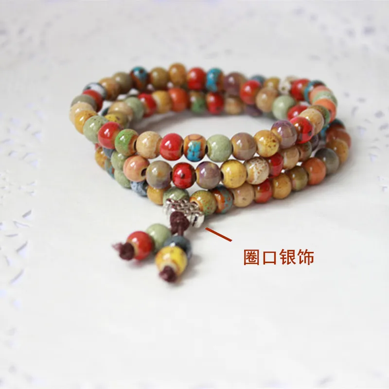 6mm Beads Strand Bracelets for Women Ceramic Bracelet Art Prayer Beads Bohemian Chakra Bracelet Accessories Drop Shipping