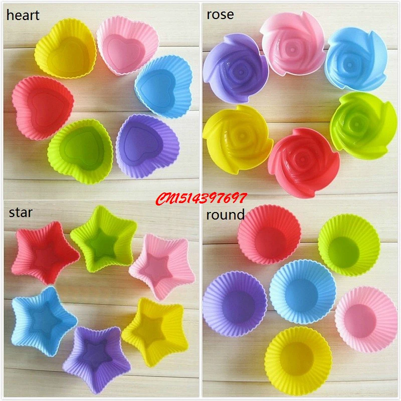 

6pcs/set 300sets/lot High Quality Silicone Muffin Cases Cake Cupcake Liner Baking Mold Bake ware Maker Mold Tray FF18070305