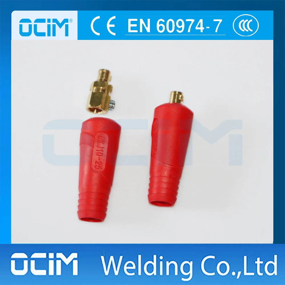 2PCS DKJ10-25  Red Cable Connector Plug Welding Machine Copper Joint Adapter