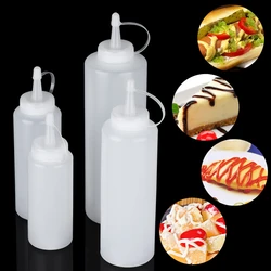 200/320/450/750ml Plastic Squeeze Bottle With Cap Cake Decorating Tool Bread Baking Dessert Condiment Chocolate Dispenser Bottle