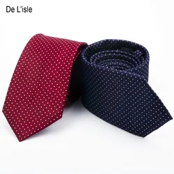 Premium 7cm Jacquard Polka Dots Silk Necktie Handmade Business Tie Men Gift