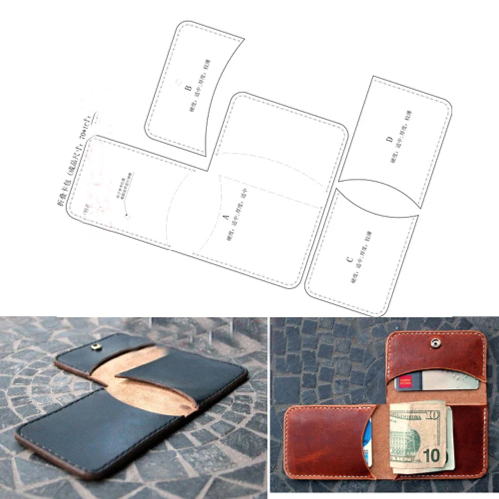 DIY leather folded small coin bag wallet die cutting knife mould template hand punch tool set