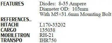 جديد HNROCK المولد المعدل 1250B100 HI10311 139250 RH-21 81111497 1104-022RS 23830-AA040 REC-686 IHR750 RTF49850