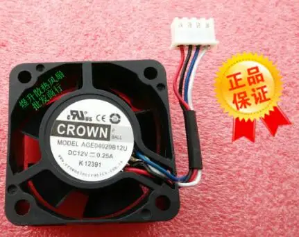 4020 DC12V 0.25A 40*40*20 Mm AGE04020B12U 4Pin Kipas Pendingin