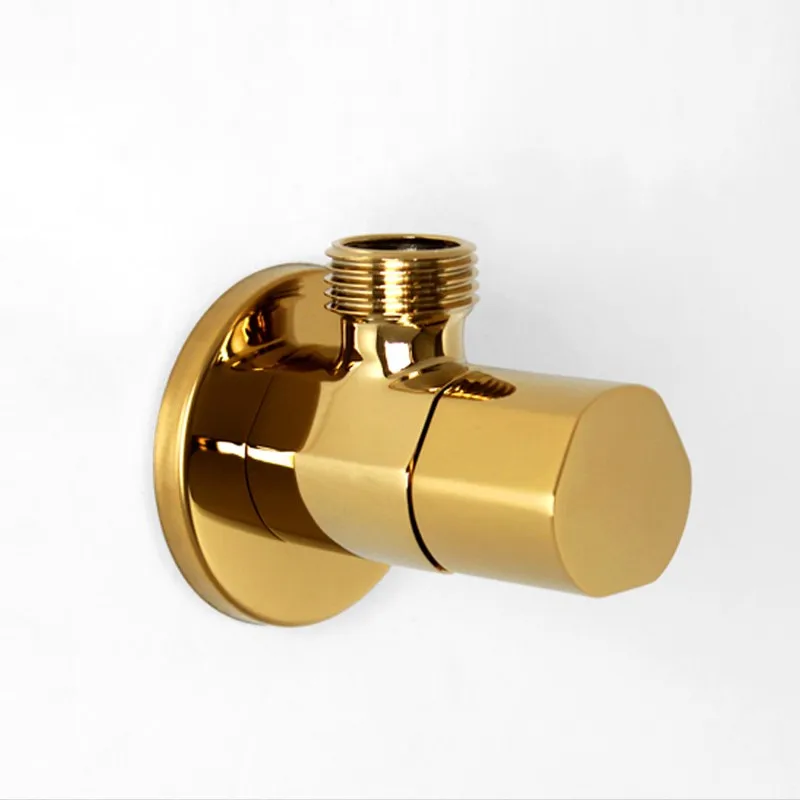 Solid Brass luxury gold Plated Water Control Valve Faucet Angle Valve Brass Diverter Toilet Valve control Accessories