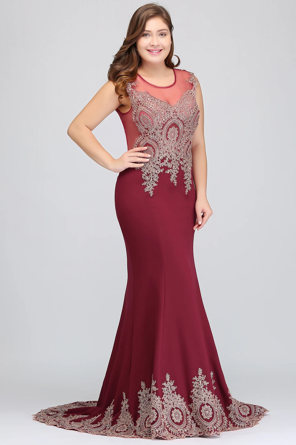 vestidos de festa Long Mother of the Bride Dresses Plus size Evening Dress Burgundy Party Formal Gown Dresses mermaid dress