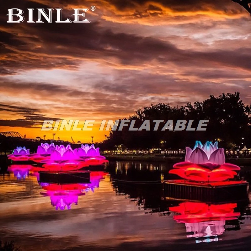 

New design outdoor giant advertising LED lighting Inflatable Lotus Inflatable Flower For Stage Decoration