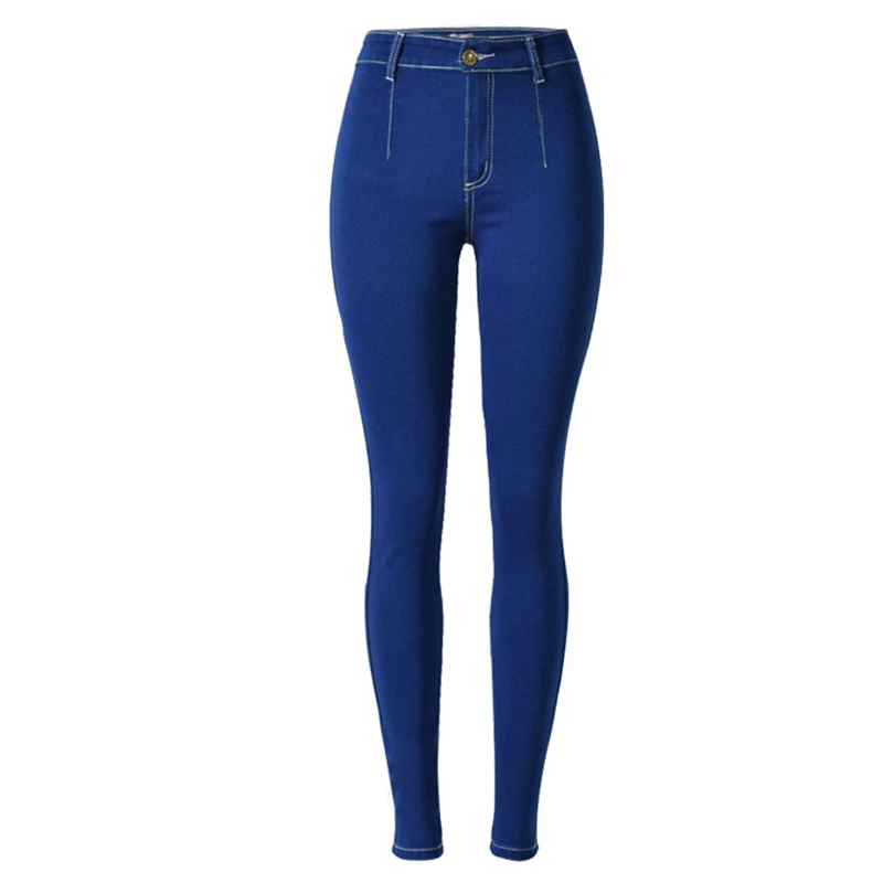 Chic cintura Alta Estiramento Skinny Jeans Sexy Mulheres Denim Lápis Calças Legais Fenale Jeans Streetwear Quente