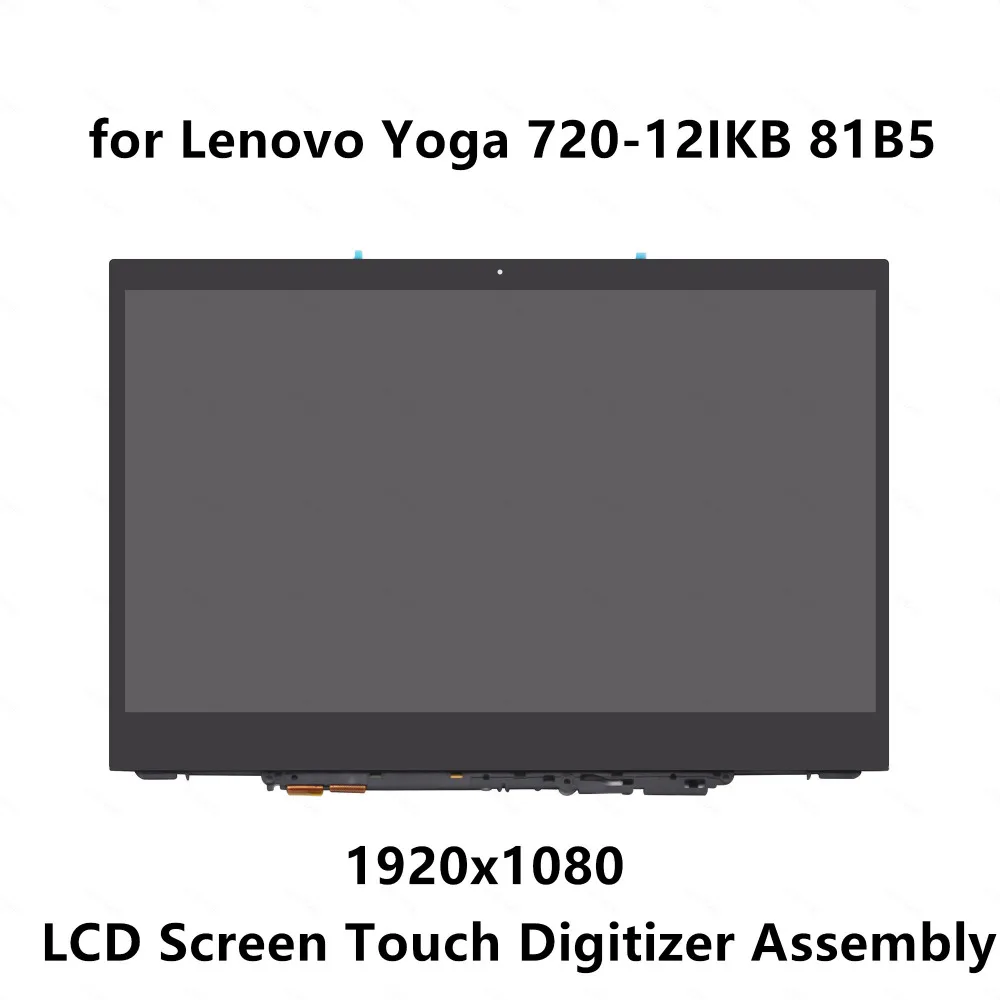 

For Lenovo Yoga 720-12IKB 81B5 Yoga 720-12 720 12 Full HD LCD Screen Touch Digitizer Glass Assembly+Bezel 5D10P94922 B125HAN02.2