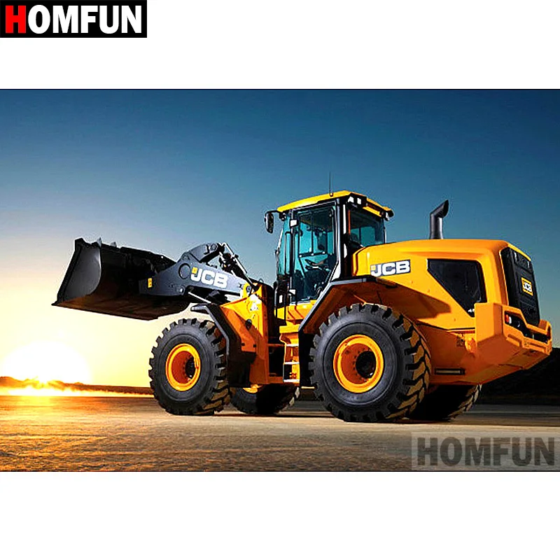 

HOMFUN Full Square/Round Drill 5D DIY Diamond Painting "Tractor scenery" Embroidery Cross Stitch 5D Home Decor Gift A07532