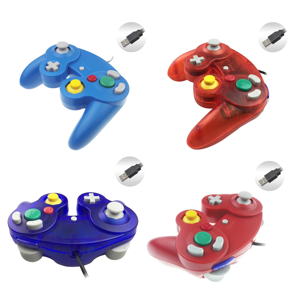 4 Color USB Interface wired game controller gamepad joystick gaming with disc driver for PC  games  NOT For  NGC