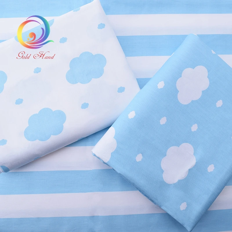 Cielo Blu nuvole Stampato Twill di Cotone Tessuto Per Cucire Quilting Tessuto Del Bambino Letto Lenzuola Indumenti Da Notte Dei Bambini del Pannello