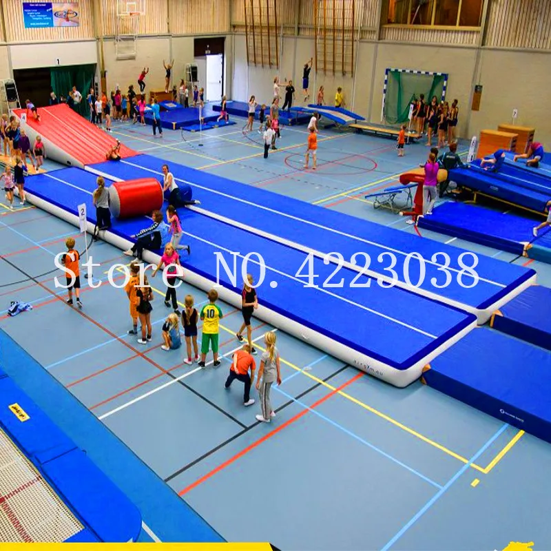 Free Shipping 3m lenght,2m width,0.2m-0.6m height Inflatable Gym Air Track With Incline Air Ramp For Gymnastics Triangle mat