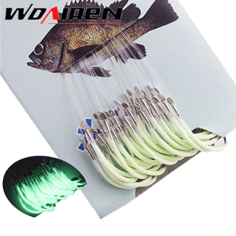 30pcs/lot Luminous Fishing Hook 12-18# Barbed Hooks Pesca Tackle Accessories High Carbon Steel fishing Hooks Agrafe Line WD-016