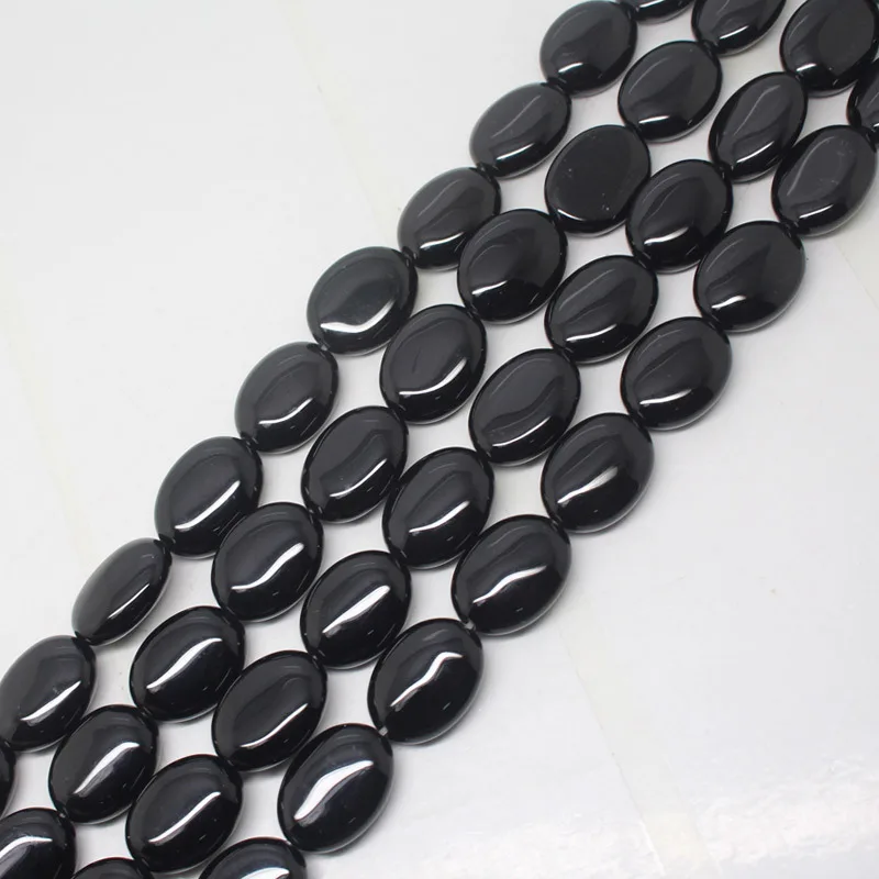 

Mini.order is $7! 12x16mm Natural Onyx Black Agates Smooth Oval Loose Beads 15"