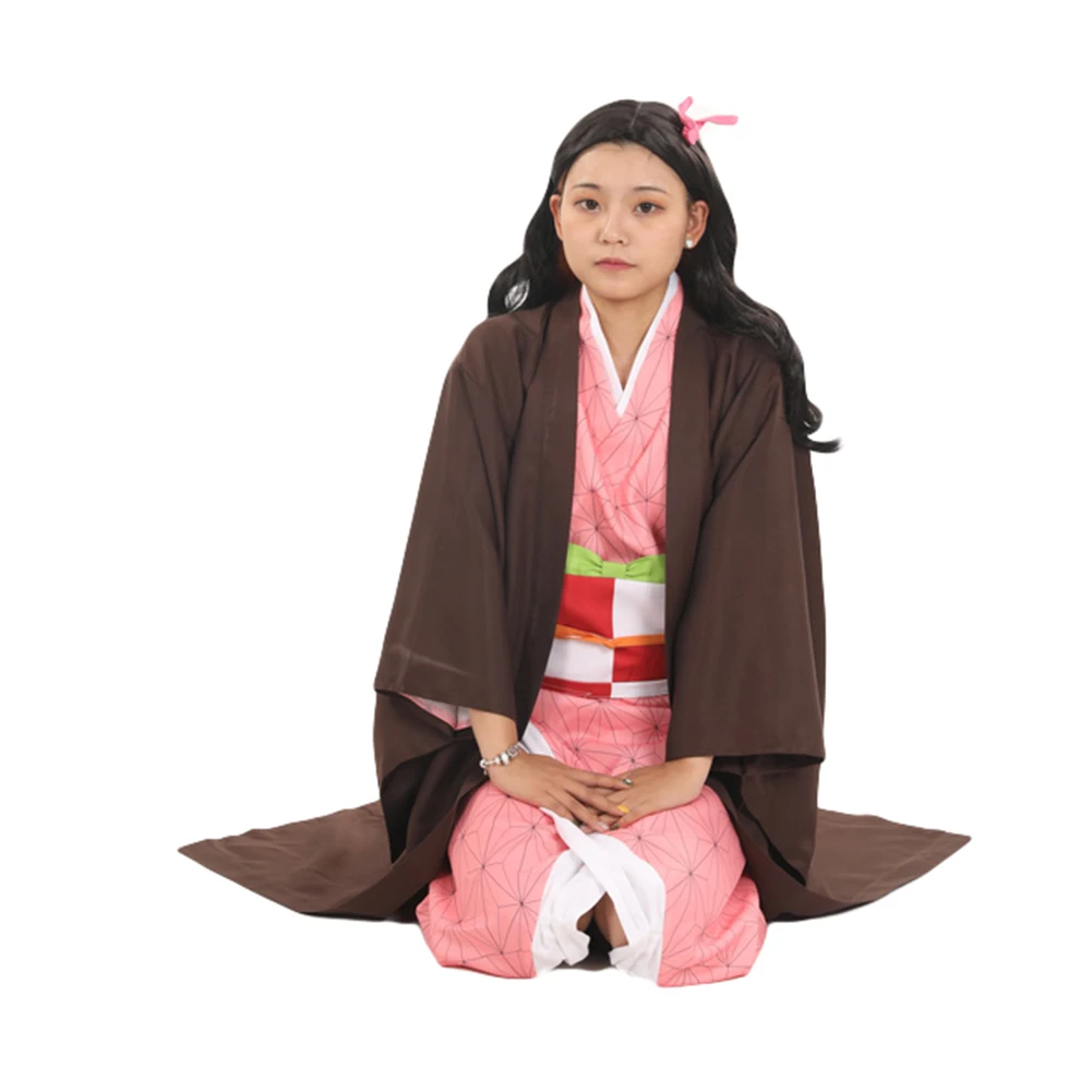 Brdwn Womens Kamado Nezuko Cosplay Costume Kendo Kimono Suit