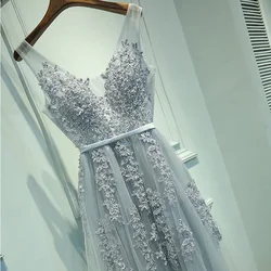 SWS-03W#Host a party dress toast to the bride Marry long Korean lace dresses gray 2022 new Bridesmaid Dresses wholesale cheap