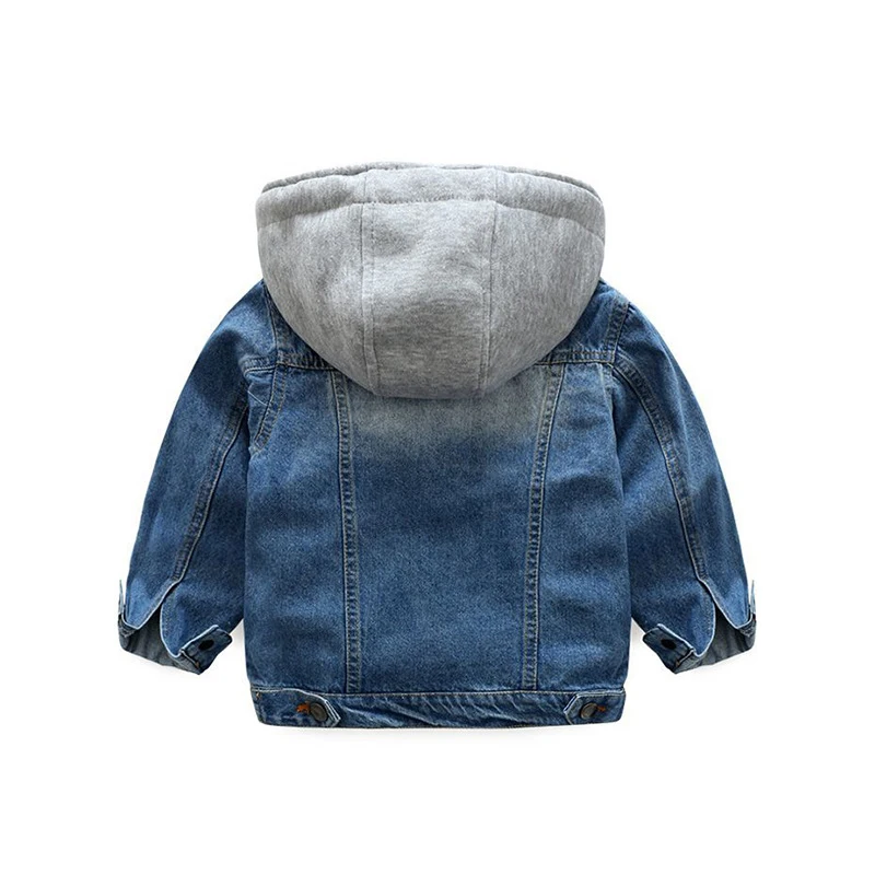 DIMUSI Boys Denim Jackets Children's Trench Coats Clothing Hooded Outerwear Windbreaker Baby Kids Jeans Coats 10T,EA050