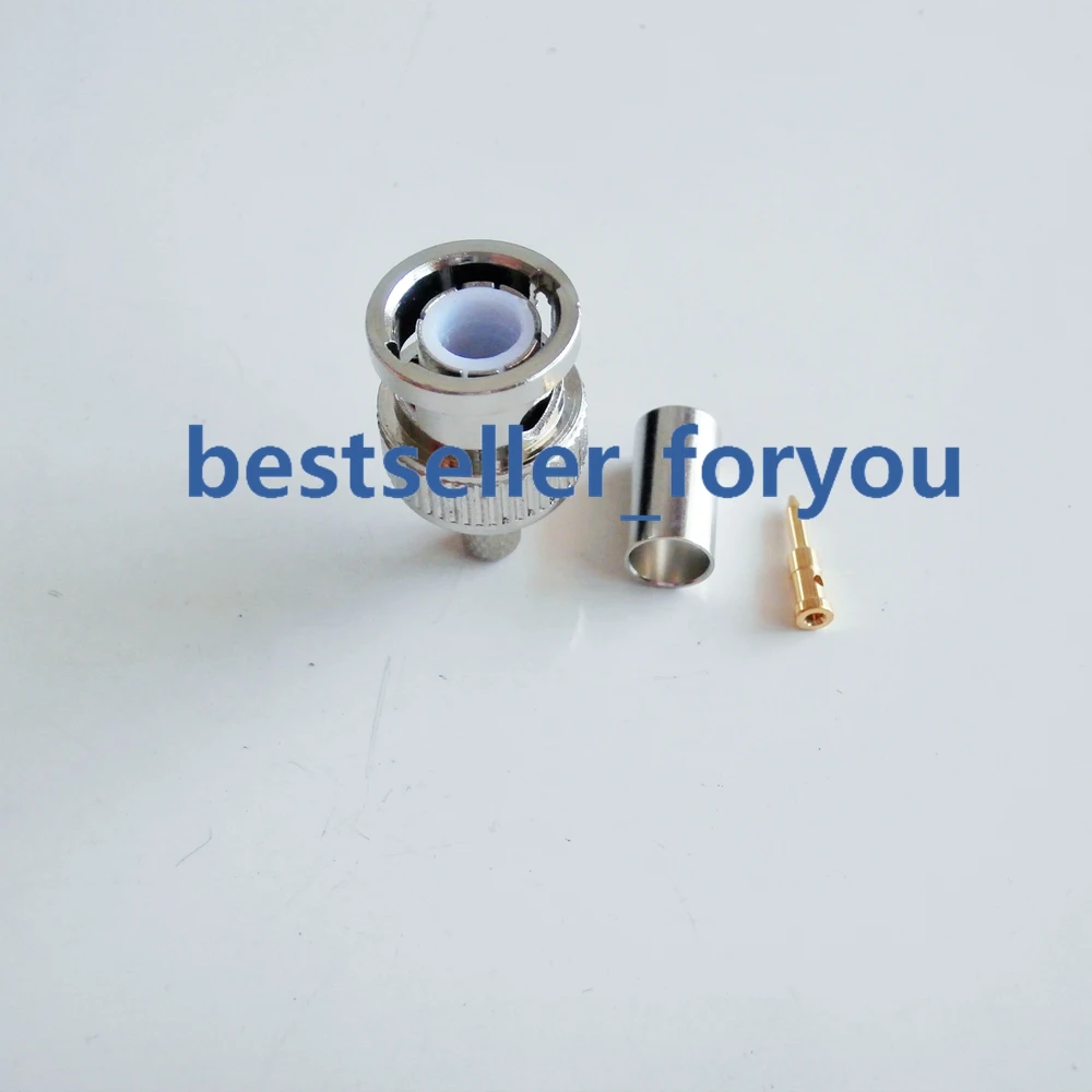 BNC Male Plug RF Coax Connector Crimp RG316,RG174,LMR100 Straight Nickelplated NEW wholesale