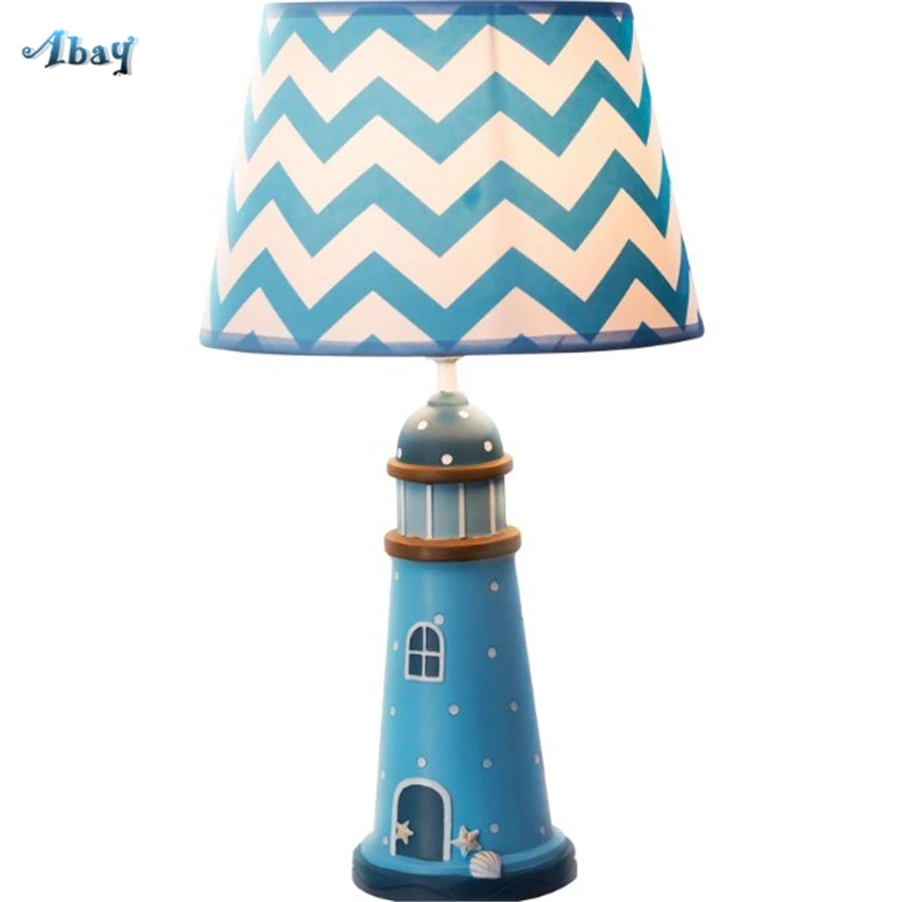 

Mediterranean Sea Blue/white Lighthouse Shape Led Table Lamp for Children Bedroom Kids Bedside Lamp Study Home Decor Light Table