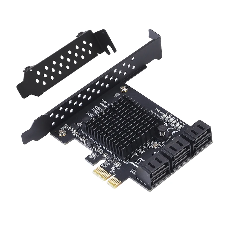 NEW Add On Card PCI-E/PCIE SATA Card PCI Express SATA 3 PCIE to SATA 3.0 Card 6 Port SATA3 PCIE X1 Card with Low Profile Bracket