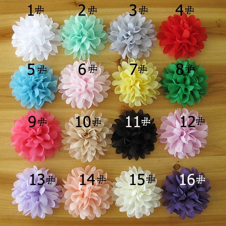

10PCS 4" Big Chiffon Flowers Flatback For Handmade Apparel Cloth Accessories Soft Fabric Flowers For Diy Headbands Headwear