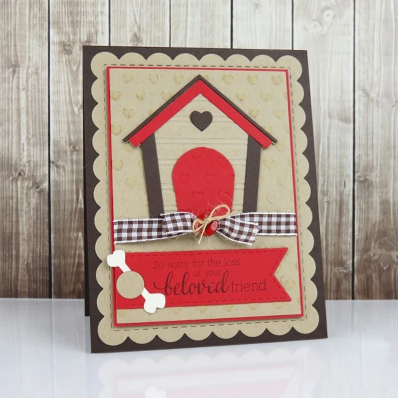 

Cute Doghouse Metal Cutting Dies Stencils For DIY Scrapbooking Decorative Embossing Suit Paper Cards Die Cutting Template New