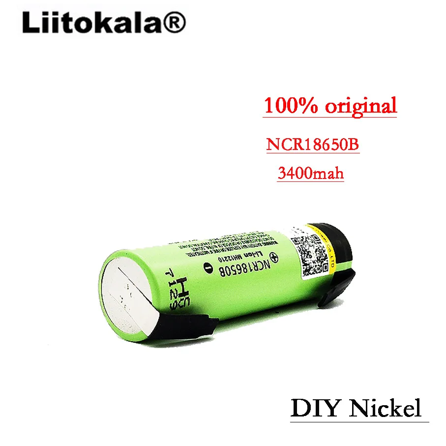 Liitokala 18650 3400 bateria 3400mAh 3.7V NCR18650B akumulator litowo-jonowy do latarki + DIY nikiel