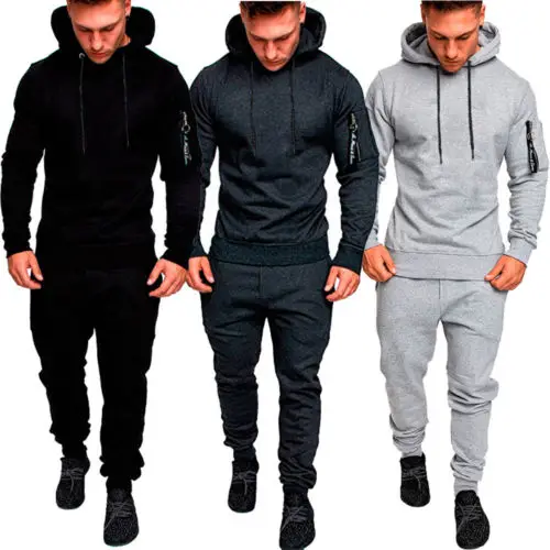 

2018 New Fashion Hot Popular Mens Tracksuit Top Bottom Sport Jogging Sweat Suit Trousers Pant Hoodie Coat