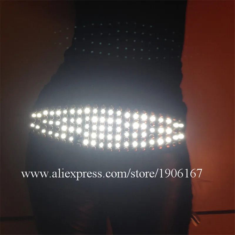 LED Luminous White Light Up Sex Belt Costumes Girdle Suit Clothes For Sexy Women Led Dance Wear Event Party Supplies