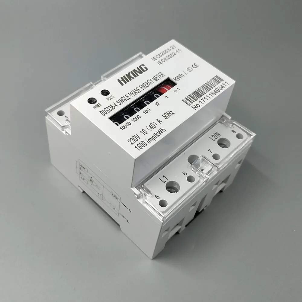 40A 60A 100A 220V 230V 50Hz 60Hz Monofase Guida Din Kwh Watt Ora Din- contatore di Energia su Guida Del Motore Passo Registro Impulso Dispaly
