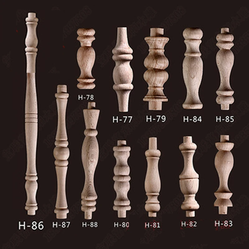 20Pcs Beech Unpainted Unfinished Wood Craft Spindles Baluster for Home Restaurant Decor Repair Decoration