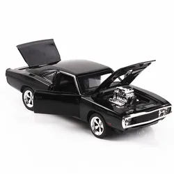 Coche de simulación Fast Furious 7, vehículo de retorno inercial de fundición a presión de aleación, Dodge Charger, juguetes para niños, 1:32