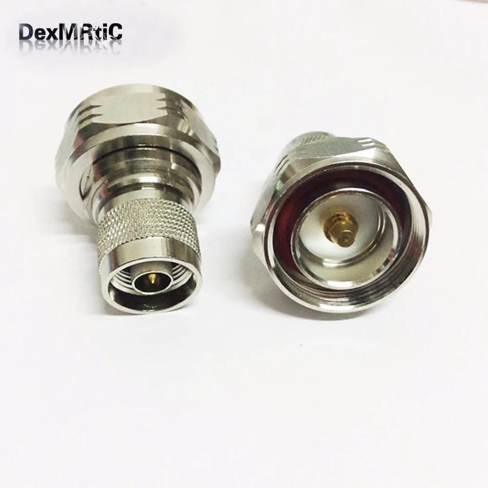 1pc  N male plug  switch  7/16 male plug   RF Coax Adapter convertor Straight  Nickelplated  NEW wholesale