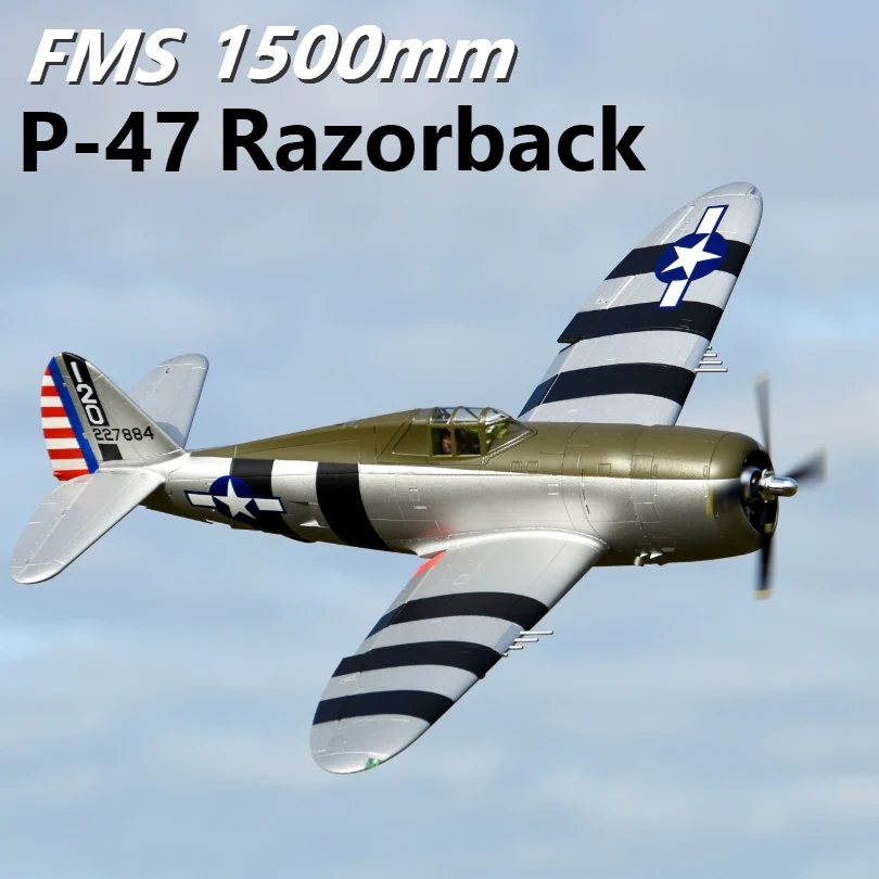 FMS 1500MM 1.5M P47 P-47 Razorback Bonnie 6S 6CH with Flaps Retracts PNP RC Airplane Big Warbird Model Plane Aircraft Avion