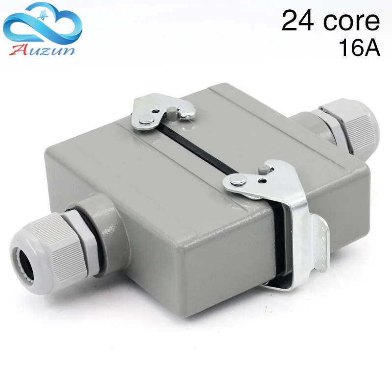 24 core Rectangular heavy duty connector butt type He-024 waterproof socket connector for aerospace industry 16A