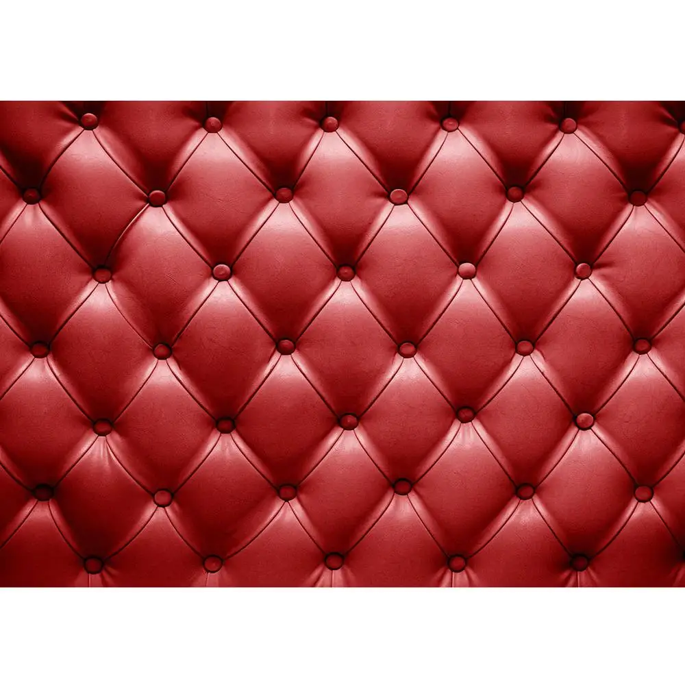 Red Tufted Bedboard Photographic Backgrounds Vinyl Backdrops Photo Studio for Children Baby Photobooth  Background for Camera