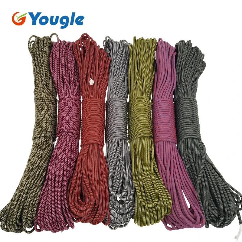 YOUGLE Paracord 550 Parachute Cord Lanyard Rope Mil Spec Type III 7Strand 100FT Climbing Camping survival equipment 165-171