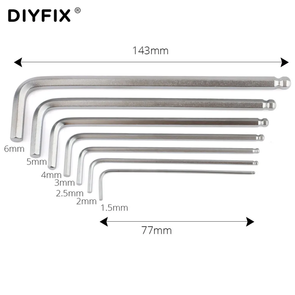 Универсальный шестигранный ключ DIYFIX, набор отверток, торцевой ключ, длинный/короткий кронштейн, набор ручных инструментов