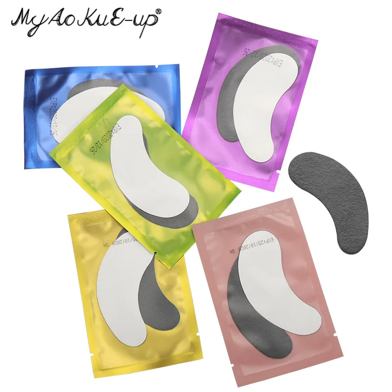 Schwarze Film-Augen-Gel-Patches für Wimpernverlängerungswerkzeuge, Perle, 50 Paar Augenspitzen, Aufkleber, Wraps, Make-up-Werkzeug unter den Augenpads – Detail 11