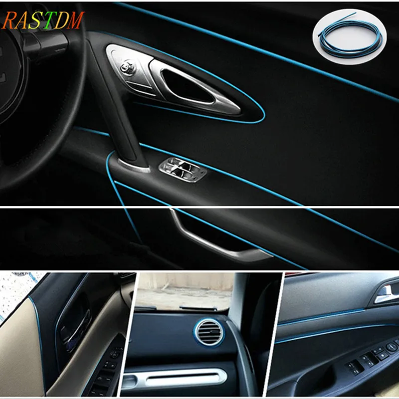 Car-Styling 5M Car Interior Moulding Strips Decoration Line Door Dashboard Air Vent