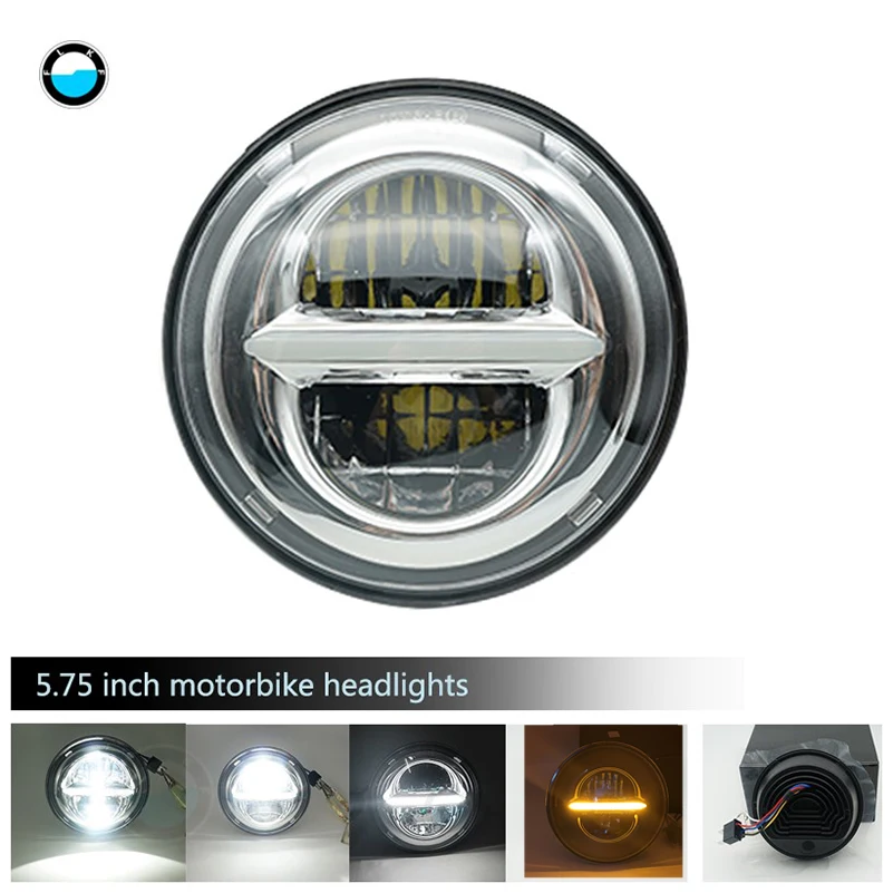 5.75 inch led projector headlight with White DRL lights For Honda Shadow Aero Phantom VLX 600 750 VT 1100.