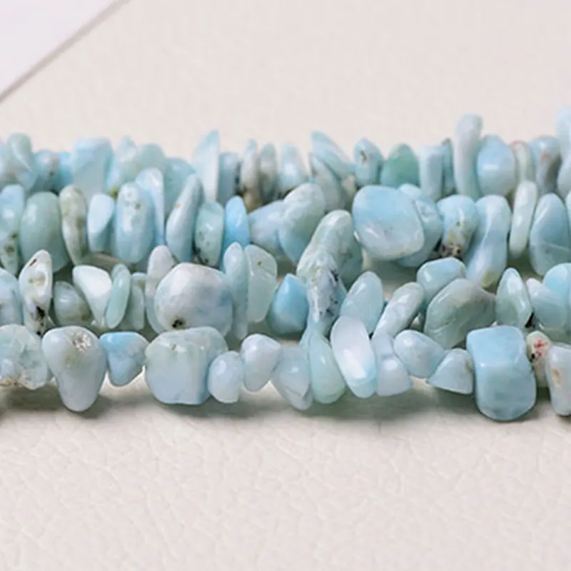 3-5x6-8mm Blue Larima Beads Natural Freeform Chips Stone Beads For Jewelry Making Beads 32'' Needlework DIY Beads Trinket