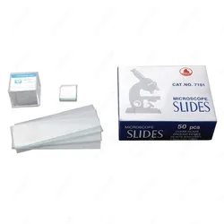 AmScope Supplies 50 Pre-Cleaned Blank Glass Microscope Slides and 100pc Square Coverslips