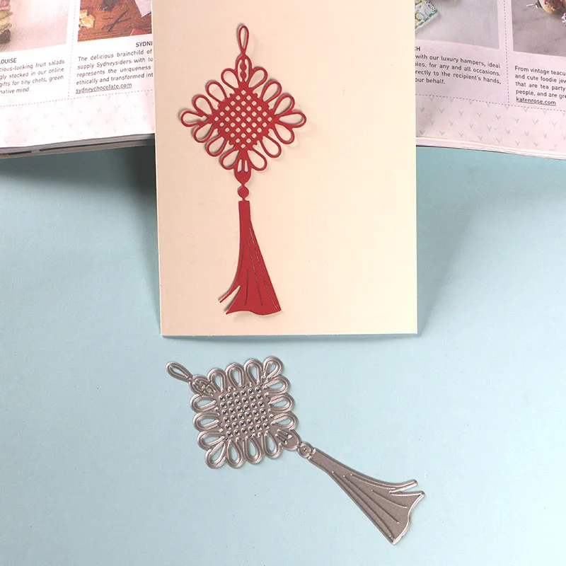 DUOFEN METAL CUTTING DIES Chinese New Year Chinese knots cutout lace hollow embossing stencil DIY Scrapbook Paper Album 2019 new