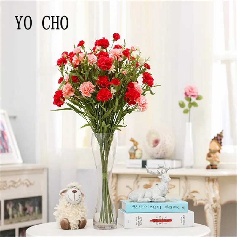 YO CHO Large Artificial Flower Bouquet Fake Flower Shrubs Silk Flowers Bouquet Simulation Greenery Indoor Outside  Wedding  Home